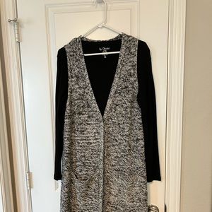 Chicos black/white long sweater vest.
